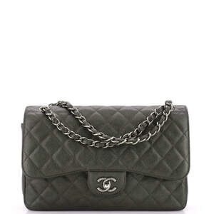 Chanel Jumbo Classic Double Flap Bag Quilted Caviar